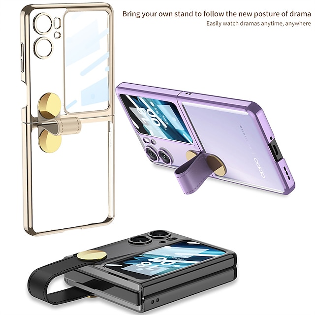  Phone Case For OPPO Back Cover Find N2 Flip Bumper Frame Plating Transparent Transparent PC PVC