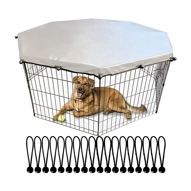  universele hoes voor hondenbox met zon-/regenbestendige bovenkant biedt schaduw en veiligheid voor buiten en binnen past op alle 24 brede 8 panelen huisdieruitlooppen