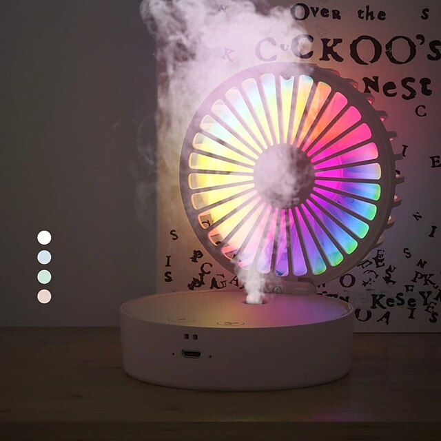  USB Mini Portable Fan Humidifier Rechargeable Standing Desk Fan Water Room Cooler Facial Steamer Air Conditioning Multifunction