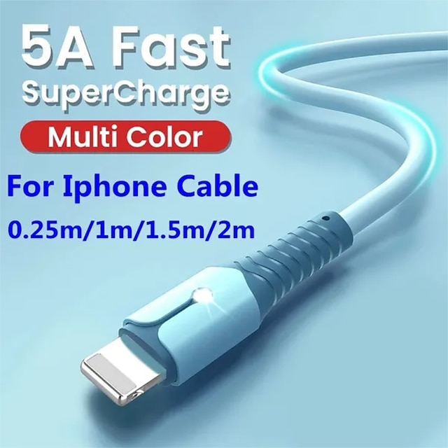  3 Farben Flüssigsilikon Schnellladekabel für iPhone 13 Mini 12 Pro Max x XR 11 xs 8 7 6s 5 se USB Datenkabel Ladekabel