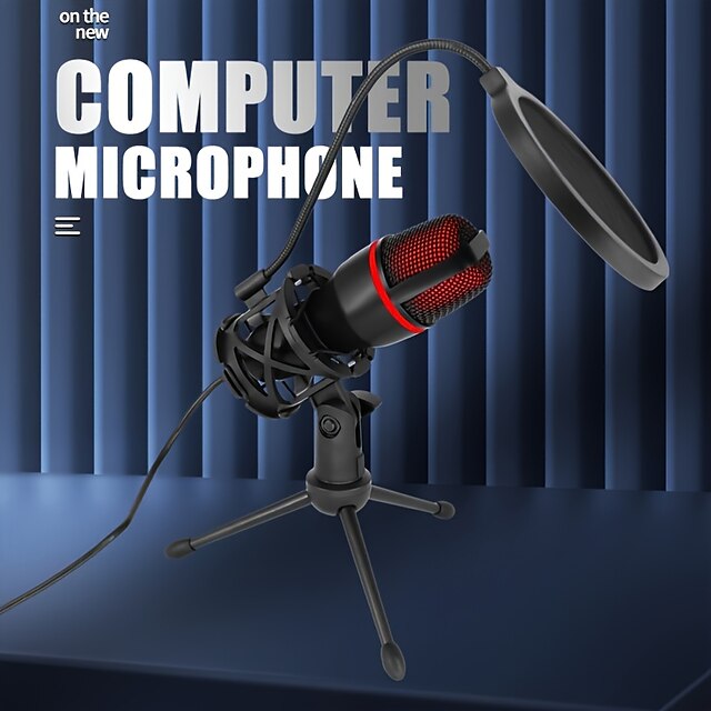de condensador rgb, de trípode escritorio con cable usb para grabar videos de juegos en vivo, micrófono conferencia con reducción de ruido 2023 - US $22.99