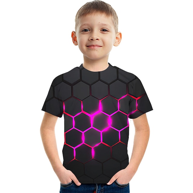  Mode abstraktes Muster bedrucktes Kurzarm-T-Shirt Mode 3D-gedruckte bunte Hemden für Jungen und Mädchen