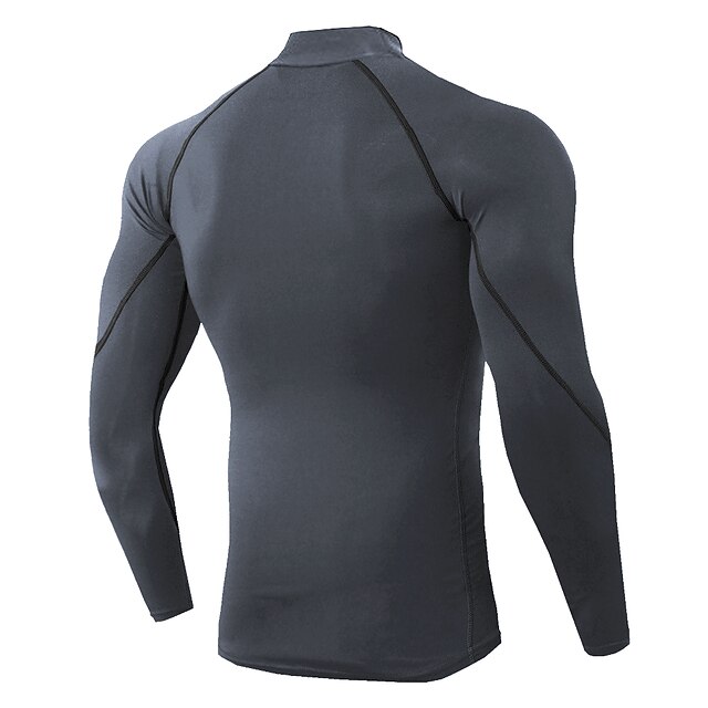 Arsuxeo Men's Compression Shirt Running Shirt StripeTrim Reflective