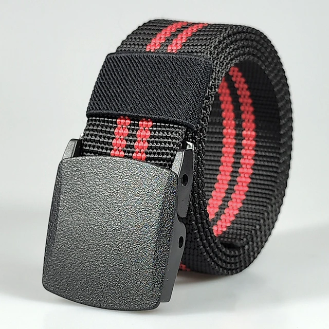 Men's Belt Tactical Belt Nylon Web Work Belt Black Blue Knitted Fabric Military Army Striped Daily Wear Going out Weekend4