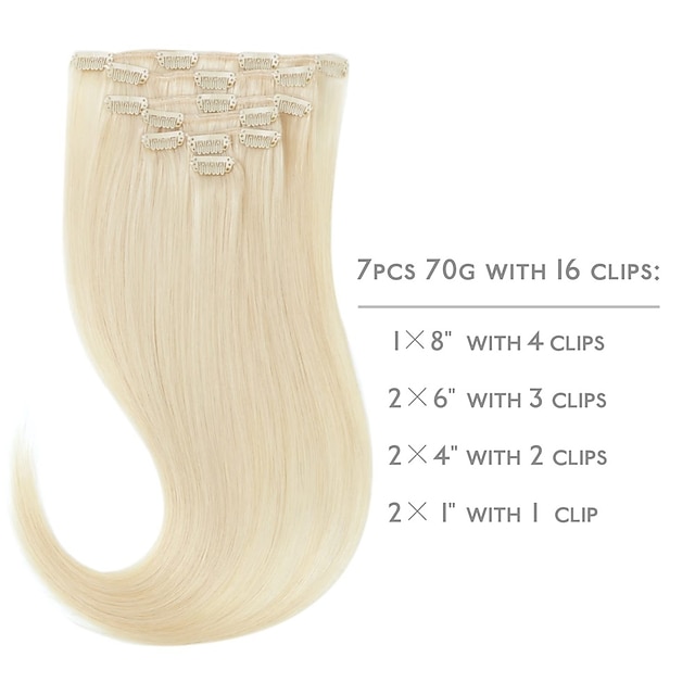  clip dans les extensions de cheveux 70g 15 pouces lumière platine blonde extensions de cheveux de vrais cheveux humains court remy clip dans les extensions de cheveux vierge de cheveux humains double