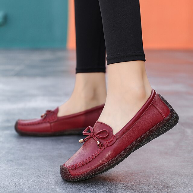 Women's Flats Loafers Classic Loafers Office Work Bowknot Flat Heel ...