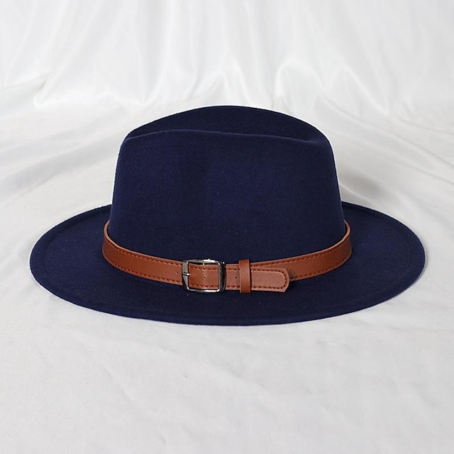  כובעים צמר / אקרילי כובע פאדורה כובע שמש רשמי חתונה קוקטייל רויאל אסטקוט רטרו עם צבע טהור כיסוי ראש כיסוי ראש