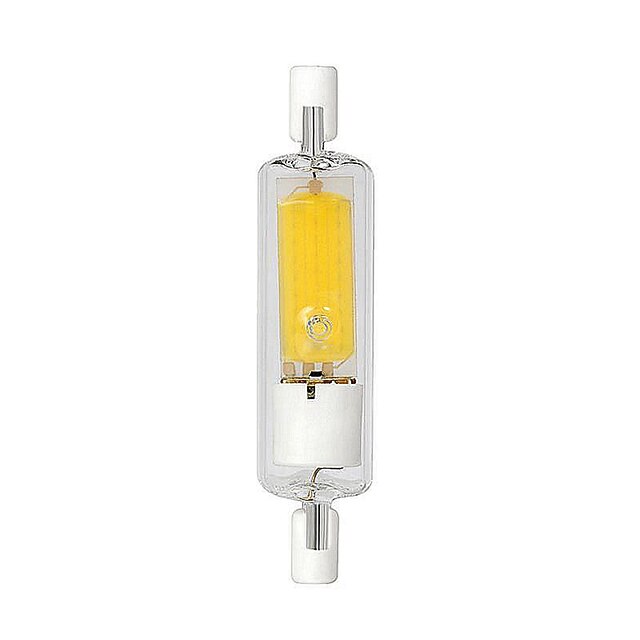 Dimmable No Flicker LED R7S Glass COB Tube Bulb 78MM 118MM Corn Lamp ...