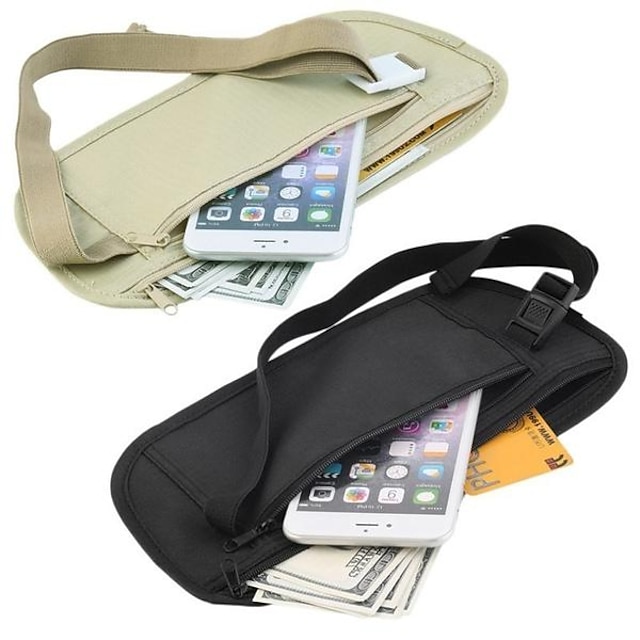  pochete à prova d'água bolsa de cintura masculina bolsa feminina de corrida cinto com zíper bolsa de dinheiro bolsa de viagem bolsa para celular