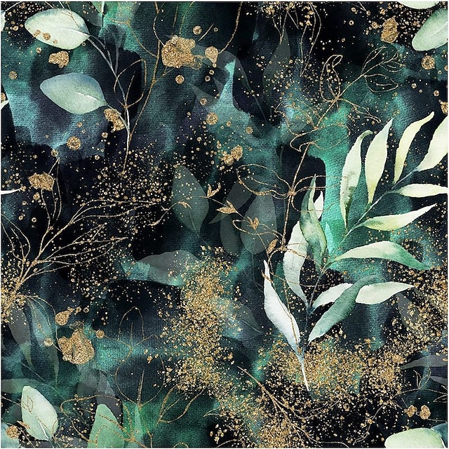  Coole Tapeten, grüne Tapete, Wandbild, Blätter, Zweige, abziehbare Tapete aus PVC/Vinyl, selbstklebend, 45 x 300 cm