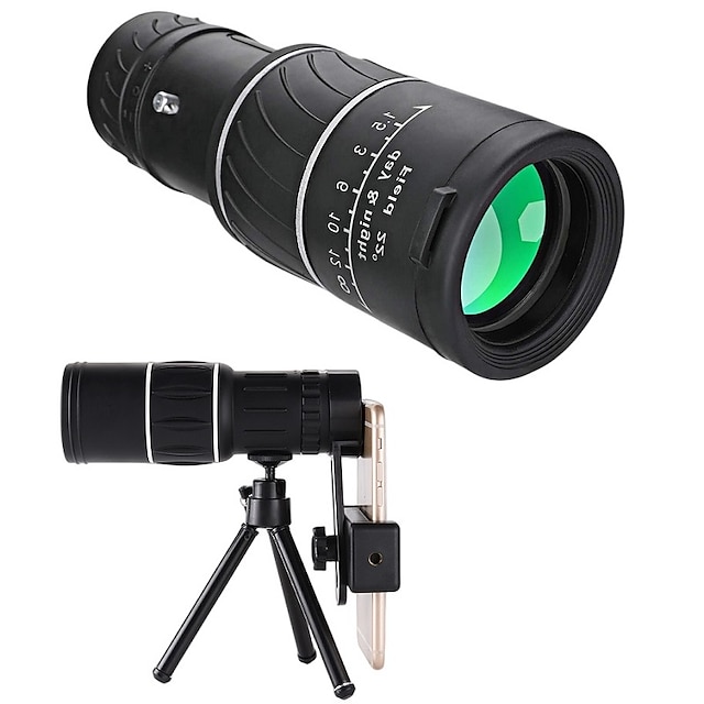  Das hochauflösende 16x52-Monokular-Teleskop für den Außenbereich kann mit Mobiltelefonen verwendet werden, um Fotos zu machen, die für Vogelbeobachtung / Camping / Reisen / Live-Konzerte geeignet sind