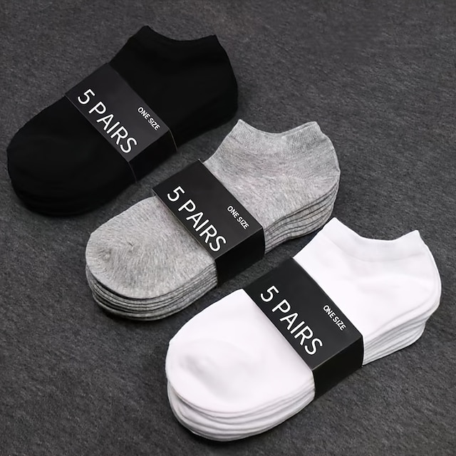 5pairs Disposable cotton socks for men and women black and white gray socks washable deodorant and sweat-absorbing summer thin foot bath boat socks