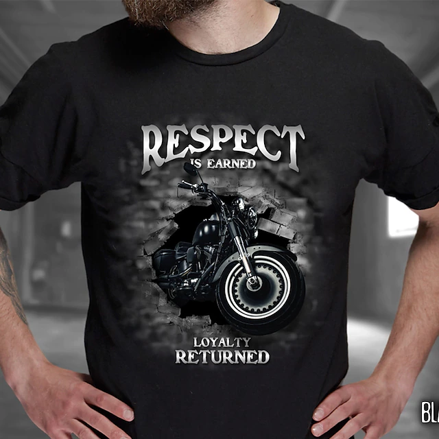 Men's Plus Size Big Tall T shirt Tee Tee Graphic Tee Crewneck Black Blue Short Sleeves Outdoor Going out Print Letter Graphic Prints Clothing Apparel Cotton Blend Stylish Casual Tops3