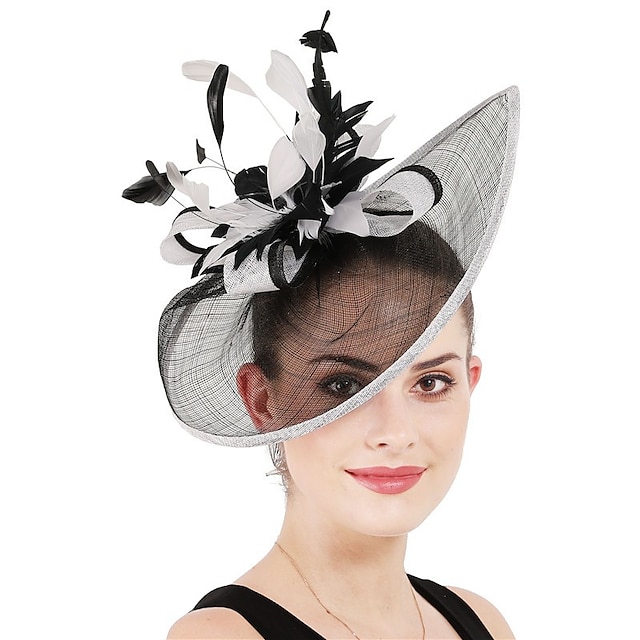  Fascinators Hats Headpiece Sinamay Formal Kentucky Derby Horse Race Ladies Day Church Glam Vintage Elegant With Feather Headpiece Headwear