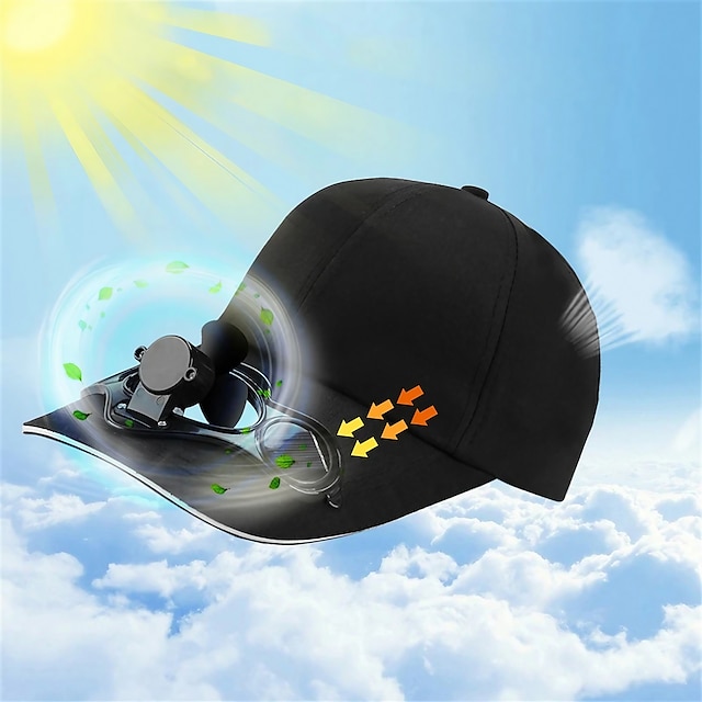  Five Colors Summer Sport with Fan Sun Protection Solar Cotton Hat Sun Visor Cap Baseball Casual Cap Unisex