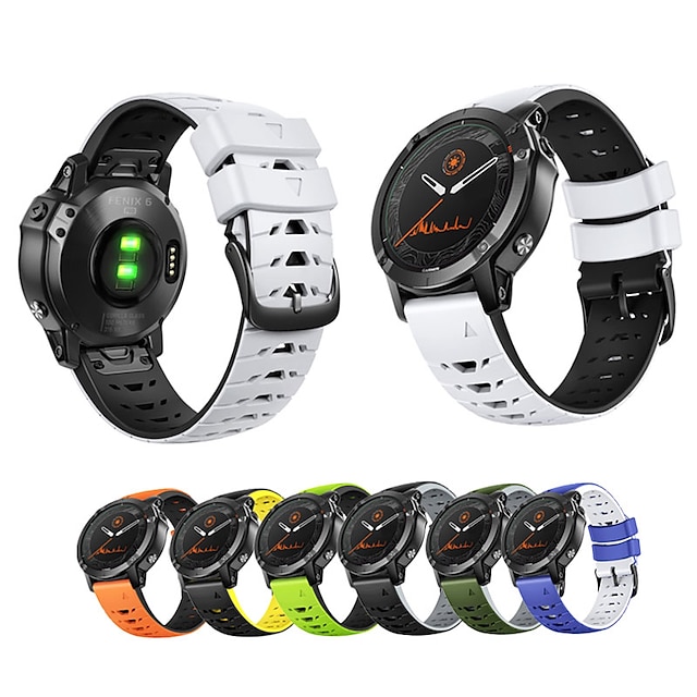  1 pcs Smart Watch Band for Garmin Vivoactive 4 / Venu 2 / Forerunner 255 Fenix 7 6 5 Forerunner 955 Solar 945 935 Instinct 2 Epix Approach S62 S60 Marq Descent G1 Quatix 7 Silicone Smartwatch Strap