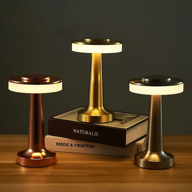  Retro Touch Led Charging Table Lamp Creative Dining Hotel Bar Coffee Table Lamp Outdoor Night Light Living Room Decorative Desk Dimmer Lamp