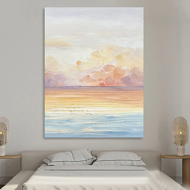 Handmade Hand Painted Oil Painting Wall Modern Abstract Ocean Landscape Painting Art Canvas Painting Home Decoration Decor Rolled Canvas 9