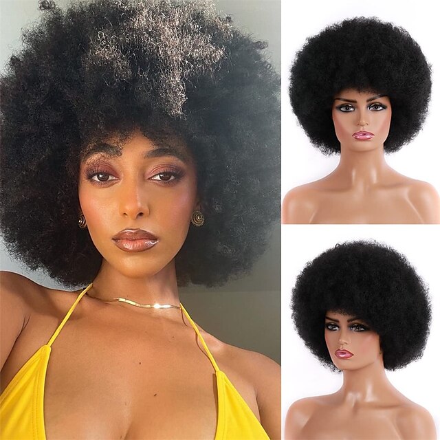 Afro Wigs for Black Women 70s Afro Curly Wigs for Black Women Large Bouncy and Soft Natural Looking Full Wigs for Daily Party Cosplay Costume