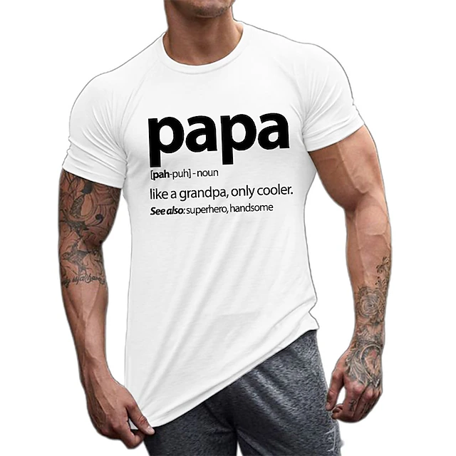 Men's Funny Papa Definition Graphic T-Shirt | Like A Grandpa, Only Cooler, Superhero & Handsome 8