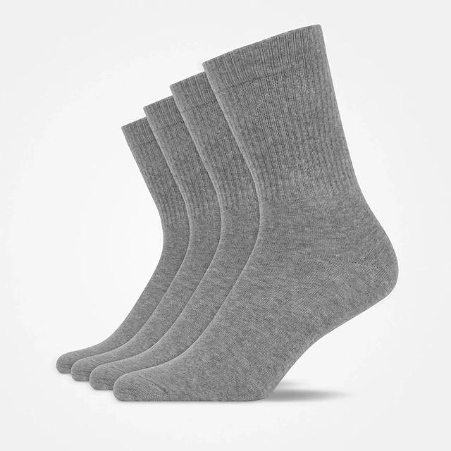 Men's 5 Pairs Socks Tennis Socks Crew Socks Black White Color Plain ...
