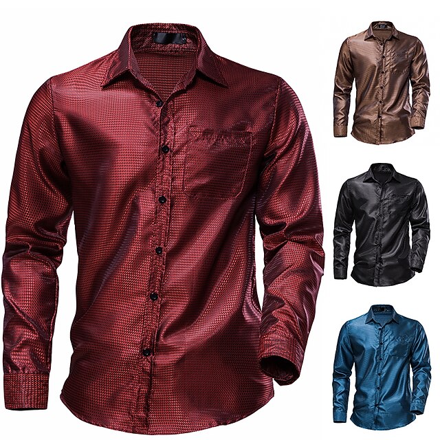  Scheibe Disko 1980er Bluse / Hemd Maskerade Herren Kostüm Jahrgang Cosplay Party / Abend Langarm Bluse Maskerade Schlager Outfit