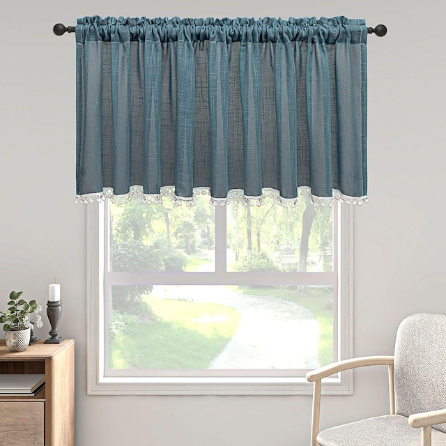  Kitchen Curtains Window Valance Curtains, Short Cafe Curtains Farmhouse For Livingroom, Bedroom, Balcony, Door, Cabinet