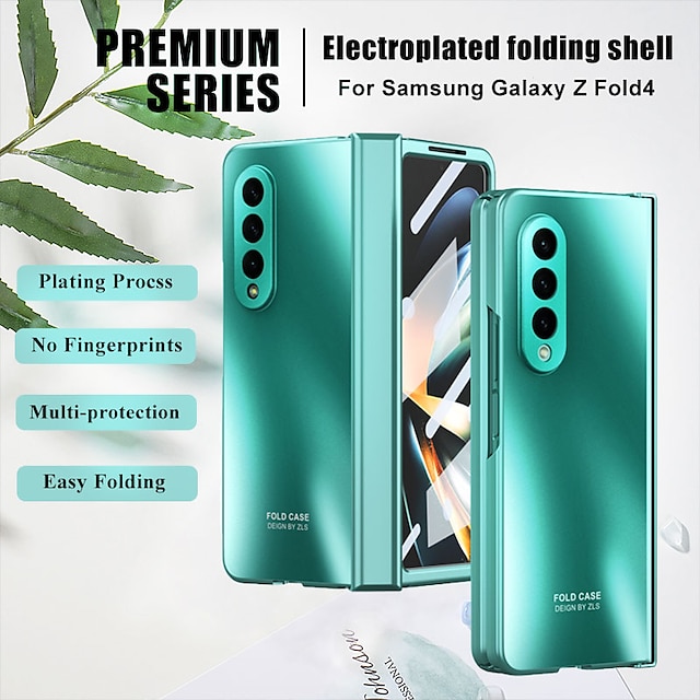  teléfono Funda Para Samsung galaxia Z Fold 5 Z Fold 4 Z Fold 3 Funda de Cuerpo Entero Dar la vuelta Cromado Antipolvo Color sólido ordenador personal