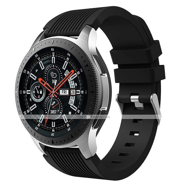  Kellon ranneke varten Samsung Watch 3 45mm, Galaxy Wacth 46mm, Gear S3 Classic / Frontier, Gear 2 Neo Live Silikoni Korvaus Hihna 22mm Urheiluhihna Ranneke