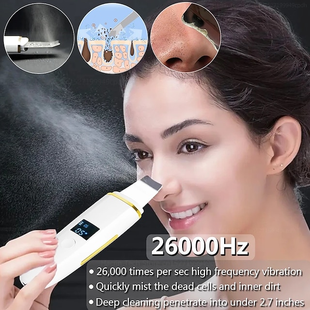  Ultrasonic Skin Scrubber Remover Blackhead Ultrasonic Peeling Facial Scrubber Shovel Deep Cleaning Face Lifting Remove Pore Acne