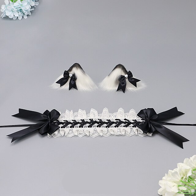  tiara de orelha gato ko kawaii kuromi grampo de cabelo lolita halloween cosplay bonito headwear laço empregada acessório de cabelo headband para mulheres meninas
