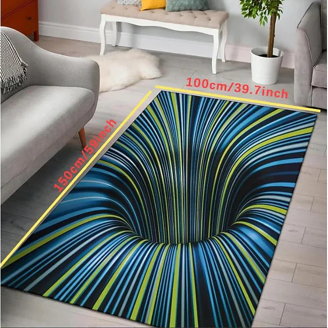 Modern Abstract 3D Vortex Area Rug Thickened Imitation Cashmere Living ...