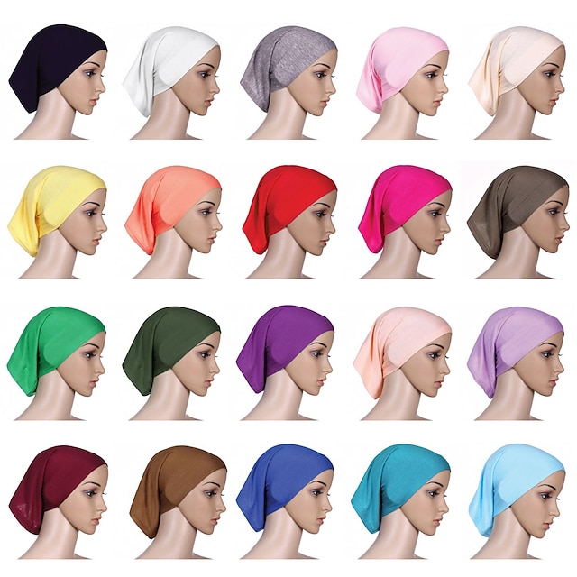  Mujer Sombreros Casquillo Hijab Bufandas Religioso árabe musulmán Ramadán Adultos Tocados