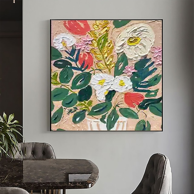  ruční olejomalba plátno umělecká výzdoba abstraktní barevná malba květin originální malba květů pro domácí dekoraci s nataženým rámem/bez vnitřního rámečku malba