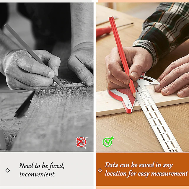 Woodworker Edge Rule Stainless Steel Square Edge Ruler Woodworking ...