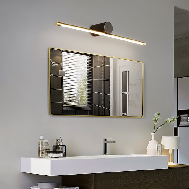  lampada frontale a specchio a led luce di vanità dimmerabile 40/60/80cm applique da parete in rame per camera da letto moderna semplice bagno regalo per amici di famiglia ip20