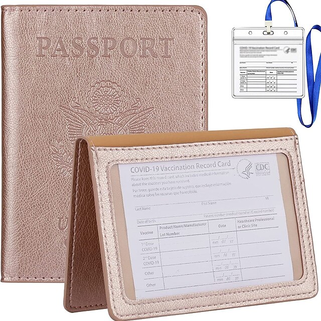 1pc Passport Holder Travel Bag Passport And Vaccine Card Holder Combo Slim Travel Accessories