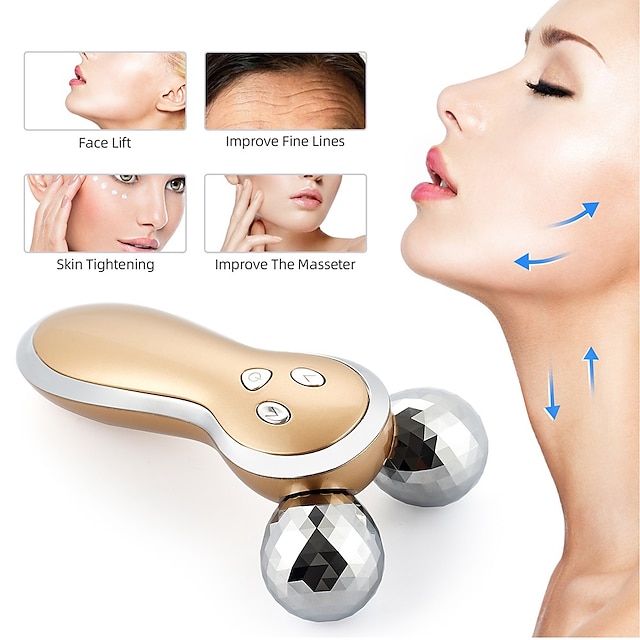  EMS Face&Body&Neck Vibration Massage Roller Double Chin Removal Facial Lifting Firming Body Shaping Roller Muscle Relaxation
