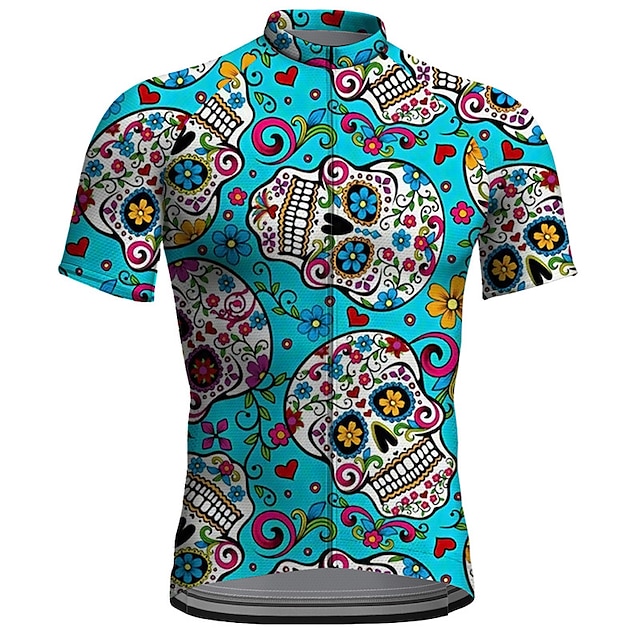  21Grams Men's Cycling Jersey Short Sleeve Bike Top with 3 Rear Pockets Mountain Bike MTB Road Bike Cycling Breathable Moisture Wicking Quick Dry Reflective Strips Violet Yellow Dark Purple Graphic