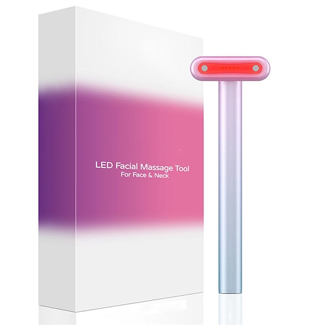  Led Red Light Therapy Face Eye Dark Spots Hyperpigmentation Mini Microcurrent Small Wand Electric Facial Massager Anti-aging Firming Beauty Tool