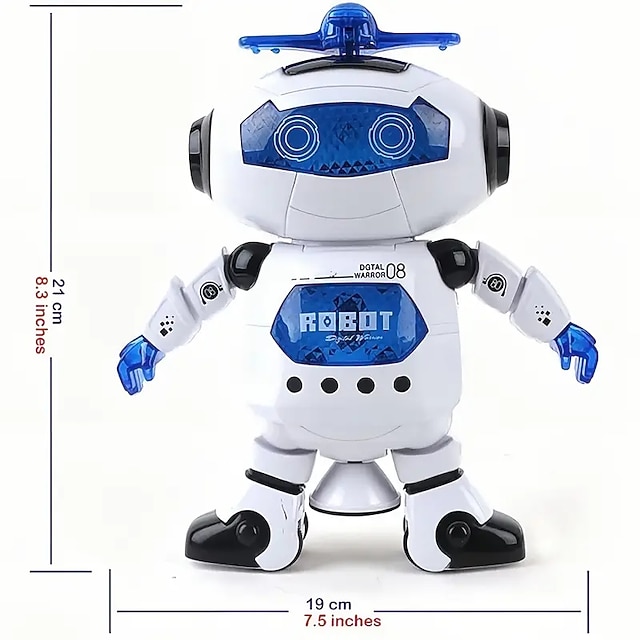 Musical Walking Dancing Robot Toy For Kids Flashing Lights 360 Body