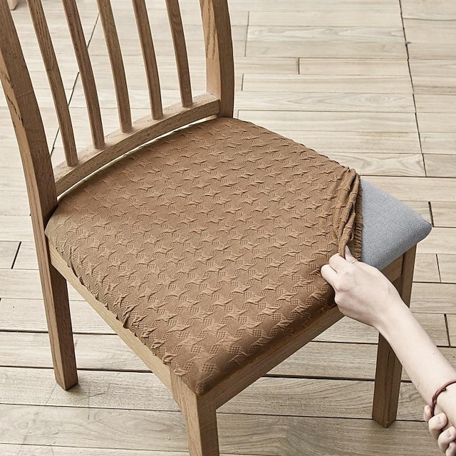  Housse de chaise de salle à manger stretch chaise housse de siège élastique noir chaise protecteur pour salle à manger hôtel mariage doux amovible lavable