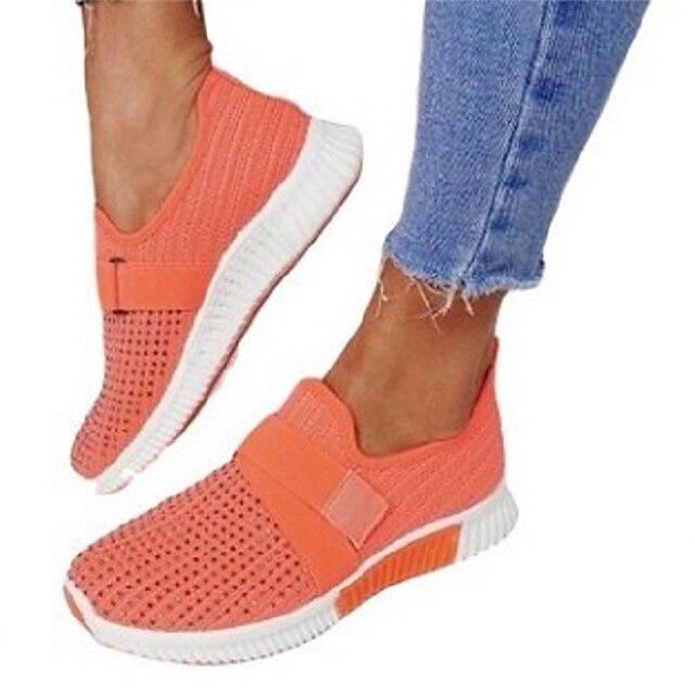 Women's Sneakers Plus Size Flyknit Shoes Outdoor Daily Summer Flat