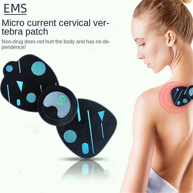  Electric EMS Neck Massager Mini Cervical Back Muscle Pain Relief Patch Stimulator Massageador Mat Portable Gel Pad Stickers Slim