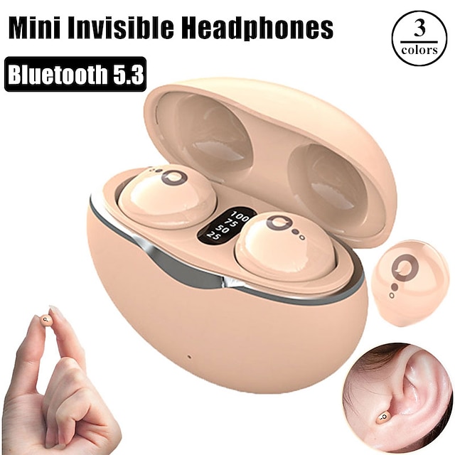  True Wireless Bluetooth Earphone Mini Invisible Headphones Bluetooth 5.3   HIFI Stereo Noise Reduction Sleep In Ear Earphones Smart Touch Sports Gaming Earphones for Smartphone