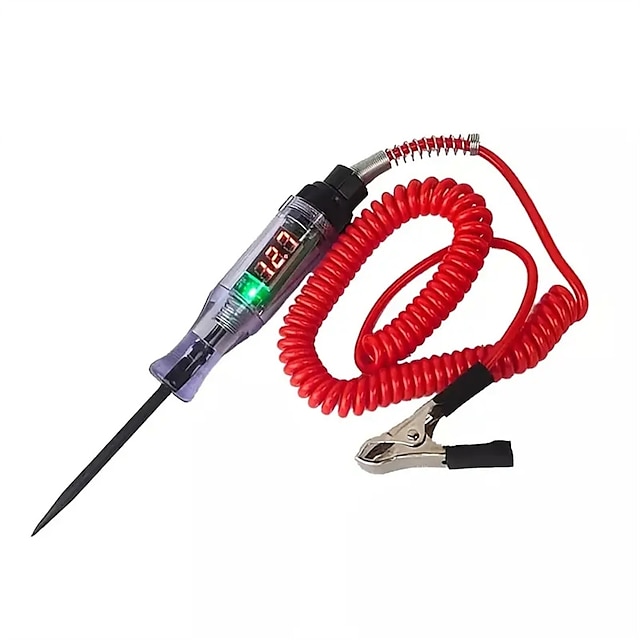  Auto-Test-Stift-Schaltungstester DC-LKW-Spannungs-Digitalanzeige, langer Sondenstift mit leichtem Kfz-Diagnosewerkzeug, Auto-Reparaturwerkzeug