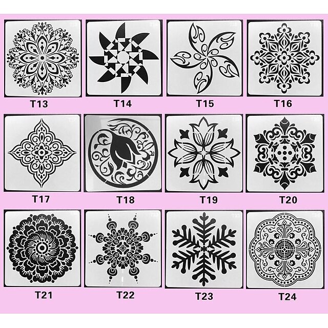 Teiliges Schablonen Set Wiederverwendbare Bastelschablonen Mandala