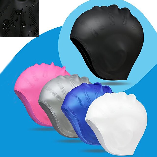  Swim Cap for Adults Chinlon Waterproof Soft Stretchy Swimming Surfing
