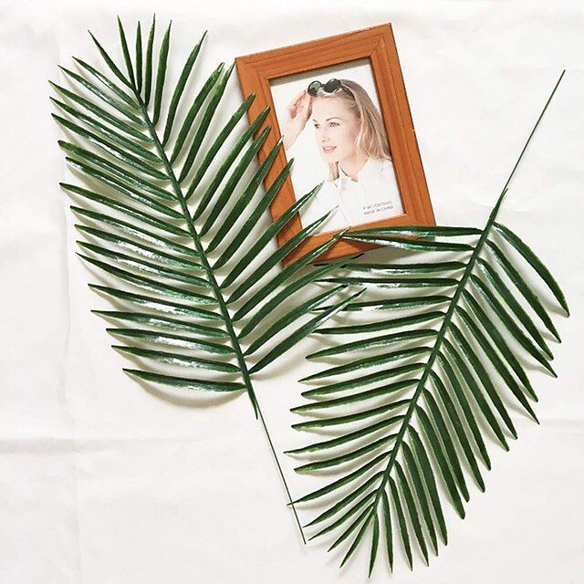  9 Stück künstliche Palmblätter, künstliche Palmwedel, tropische große Palmblätter, Grünpflanze für Blätter, Hawaii-Party, Dschungelparty, große Palmblätter, Dekorationen, Hochzeitsdekoration