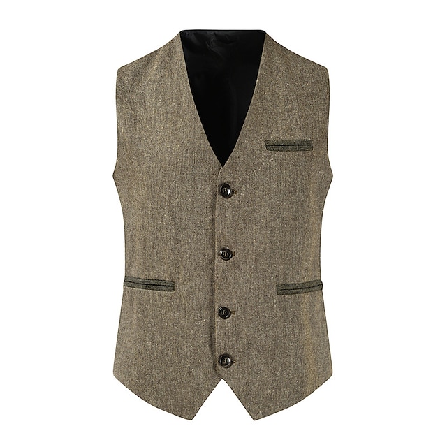  Men's Vest Waistcoat Party & Evening Company Party Modern Contemporary Office / Business Spring, Fall, Winter, Summer Sexy Other Casual / Daily Solid / Plain Color Single Breasted V Neck Form Fit